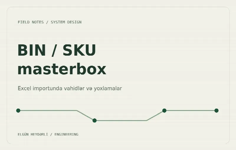 Anbarda Excel importu: BIN, SKU və masterbox