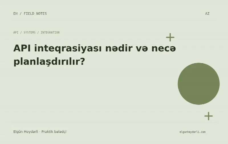 API inteqrasiyası nədir və necə planlaşdırılır?