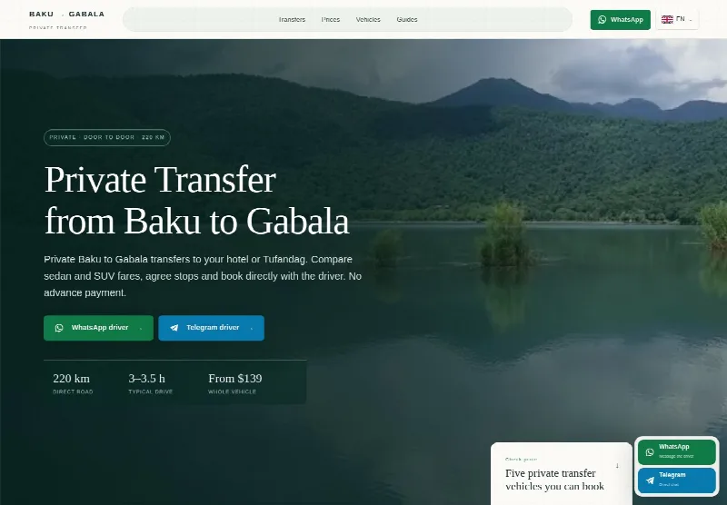 Baku Gabala Transfer — Layihəyə bax