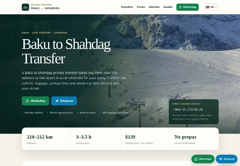 Baku Shahdag Transfer — Layihəyə bax