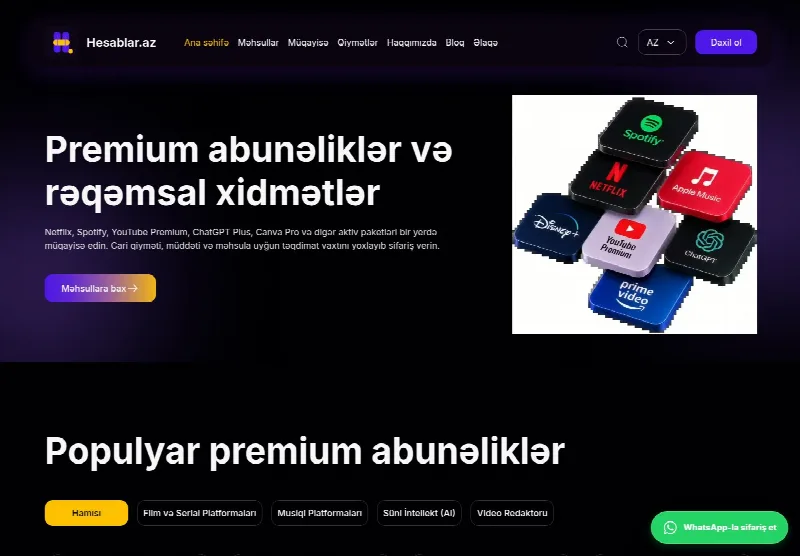 Hesablar — Layihəyə bax