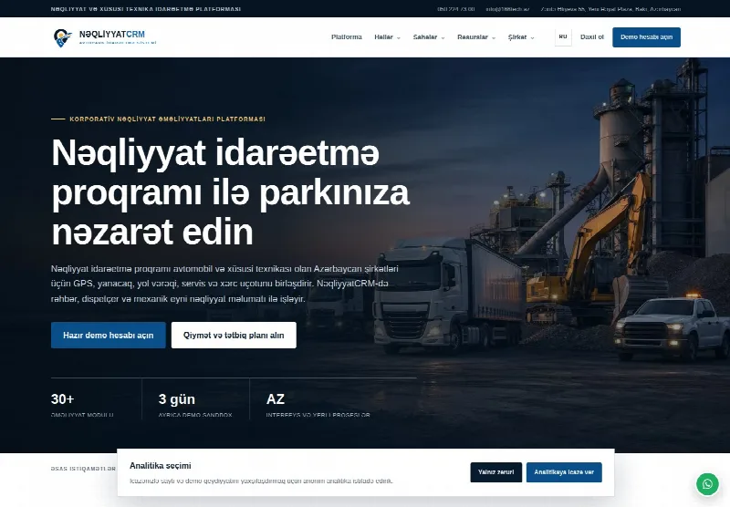 Nəqliyyat CRM — Layihəyə bax